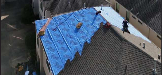 Synthetic roof underlayment installed Houston storm repair